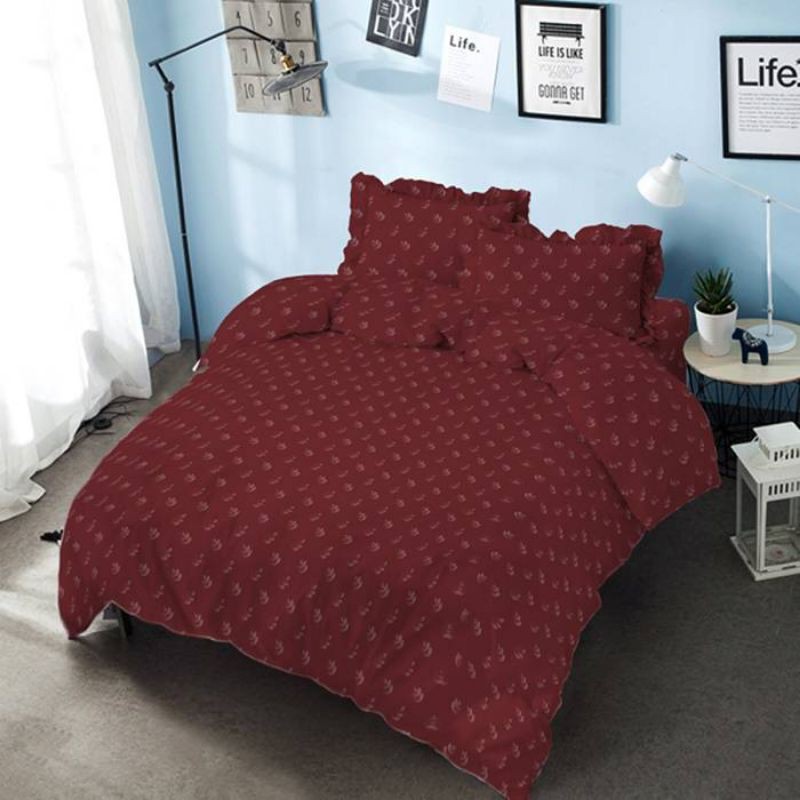 Kintakun Bedcover Set King 180 Embos Maroon