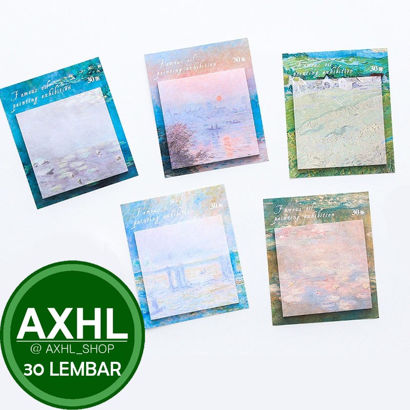 FAMOUS OIL PAINTING STICKY NOTES 30 Lembar Bahan Kertas  