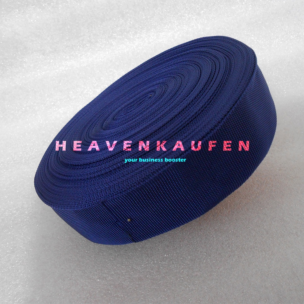 Bisban Pelipit Webbing PCR Biru Navy Dongker Lebar 3,8 cm Harga Per Rol isi 27 Meter