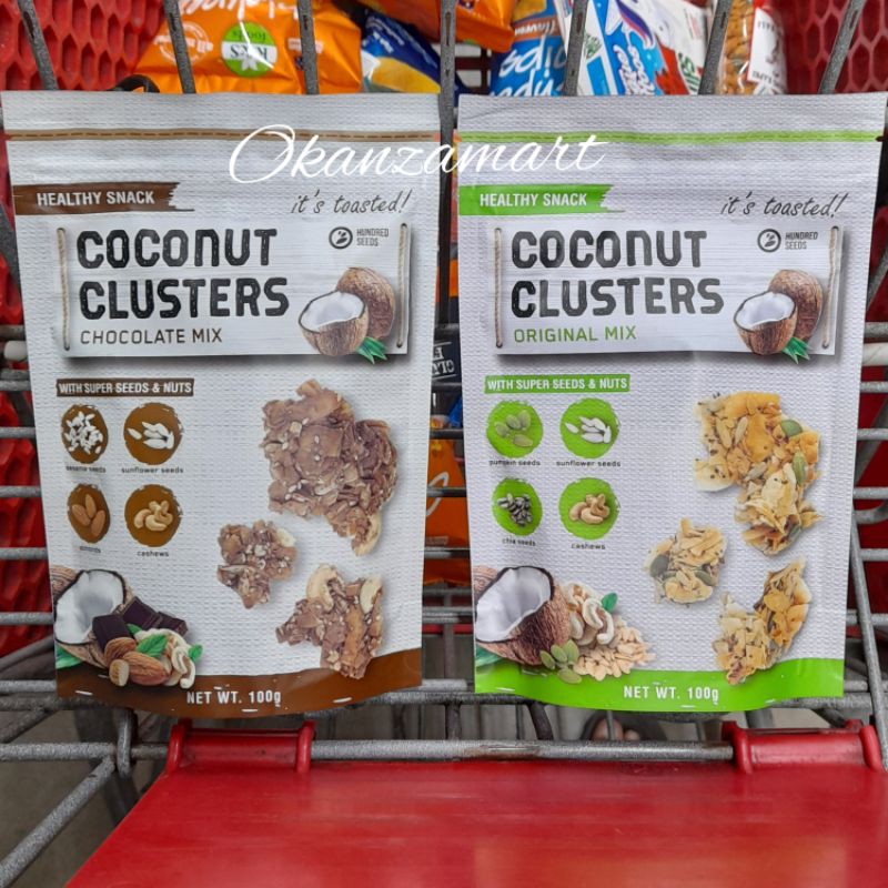 

Hundred Seeds Coconut Clusters Snack Dua Varian 100gr