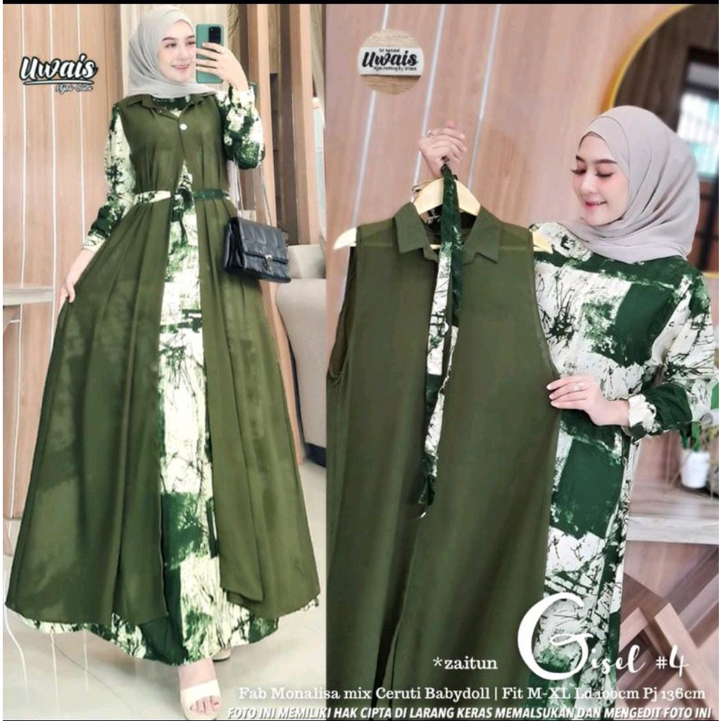 LANGSUNG KIRIM GAMIS  SUPER JUMBO PLUS BLAZZER CERUTY PISAH/GISEL/ Gamis MONALISA JUMBO XXXL LD 130[ BB 95-120 KG] //OUTER CERUTY BEBYDOLL