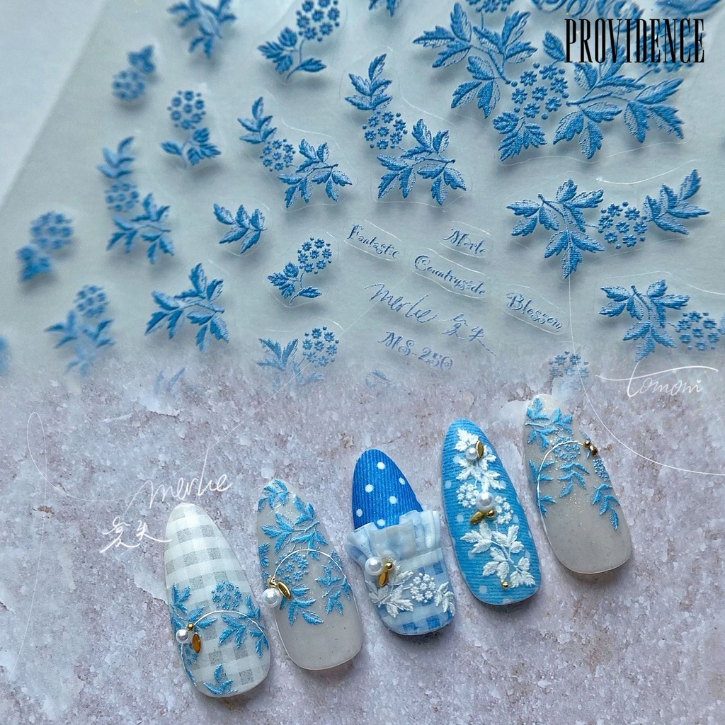 1 Set Stiker Kuku 3D Efek Visual Tahan Lama Untuk Dekorasi Nail Art