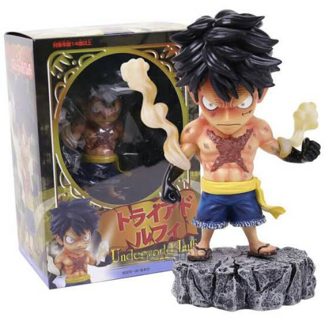 Anime One Piece Straw Hat Crew Underworld Monkey D Luffy with Tatoo Figure
