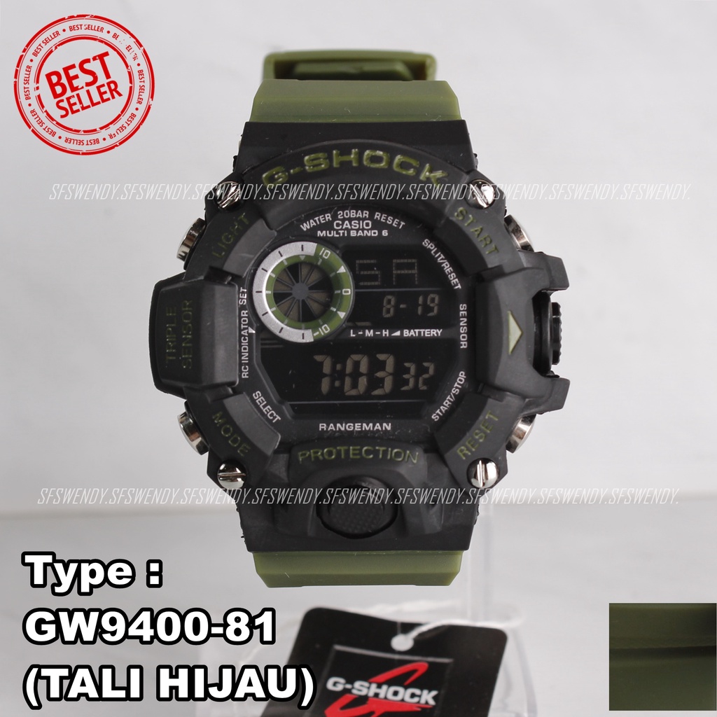 TERMURAH !!! G Shock GW-9400 RAnge-man Hijau Cream Hitam army jam tangan digital pria &amp; anak anak anti air sporty