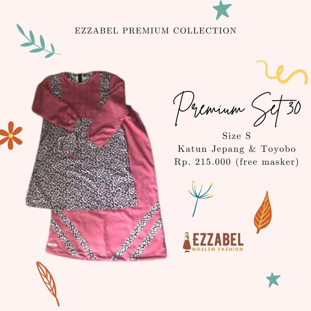 EZZABEL - PREMIUM SET 30 - SETELAN ROK BAJU HARIAN SANTRI GONTOR PUTRI