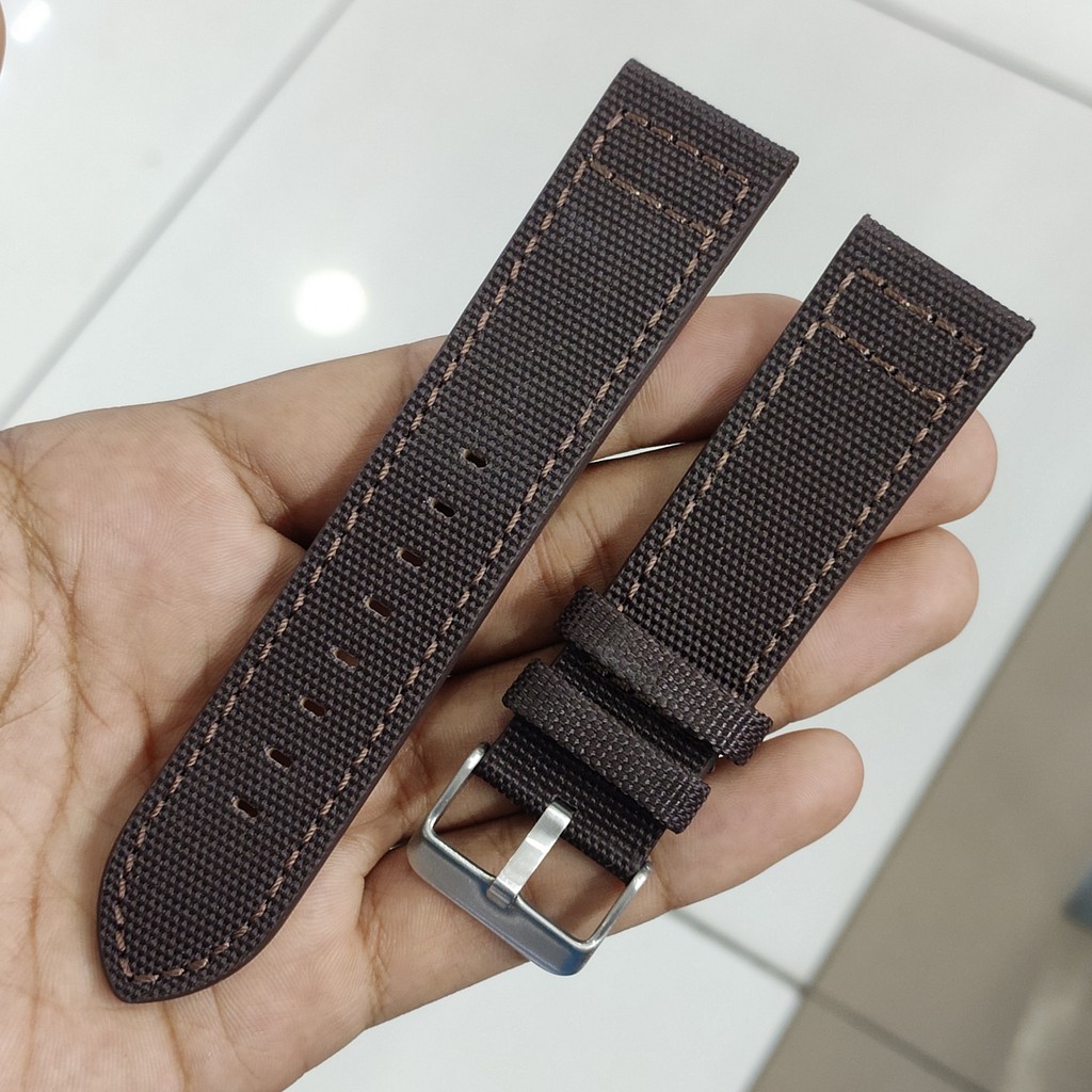 Strap Watch Band Seiko sport Kulit Canvas Stave