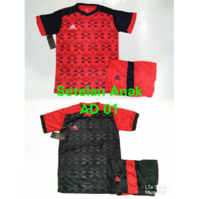 Baju Kaos Olahraga Jersey Bola Setelan Anak Futsal / Volly Adidas AD01