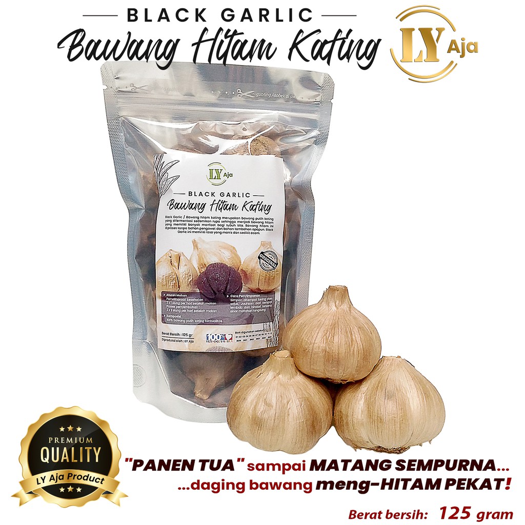 Bawang Hitam Kating Black Garlic Sweet Bulbs LY Aja 125 Gram Ekonomis 125 Gr