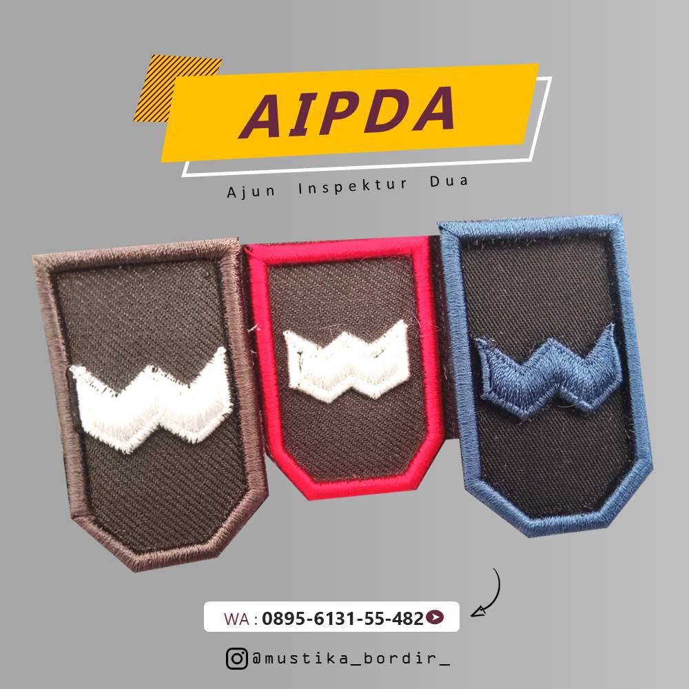 Bordir Timbul Pangkat Polisi Aipda