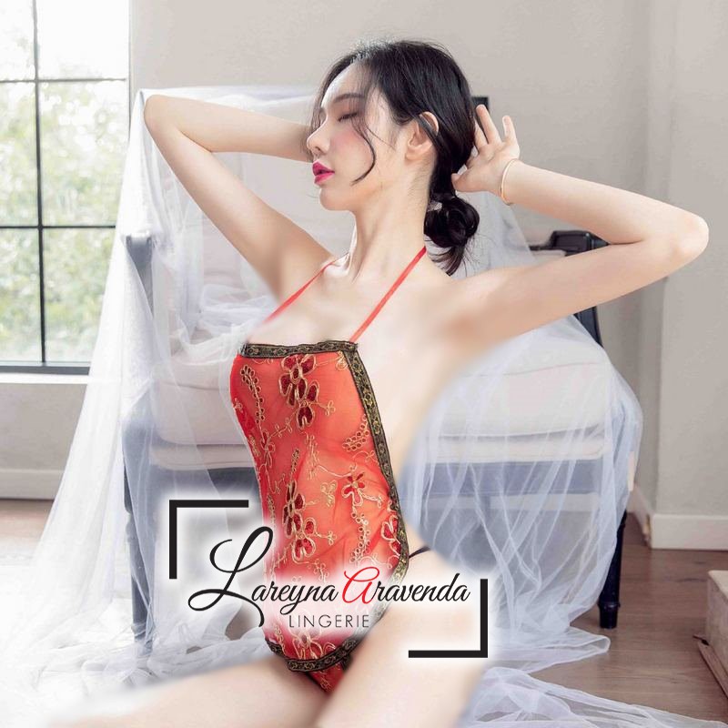 Set Lingerie + G String Seksi Model Orange Apron Dynasty LG334