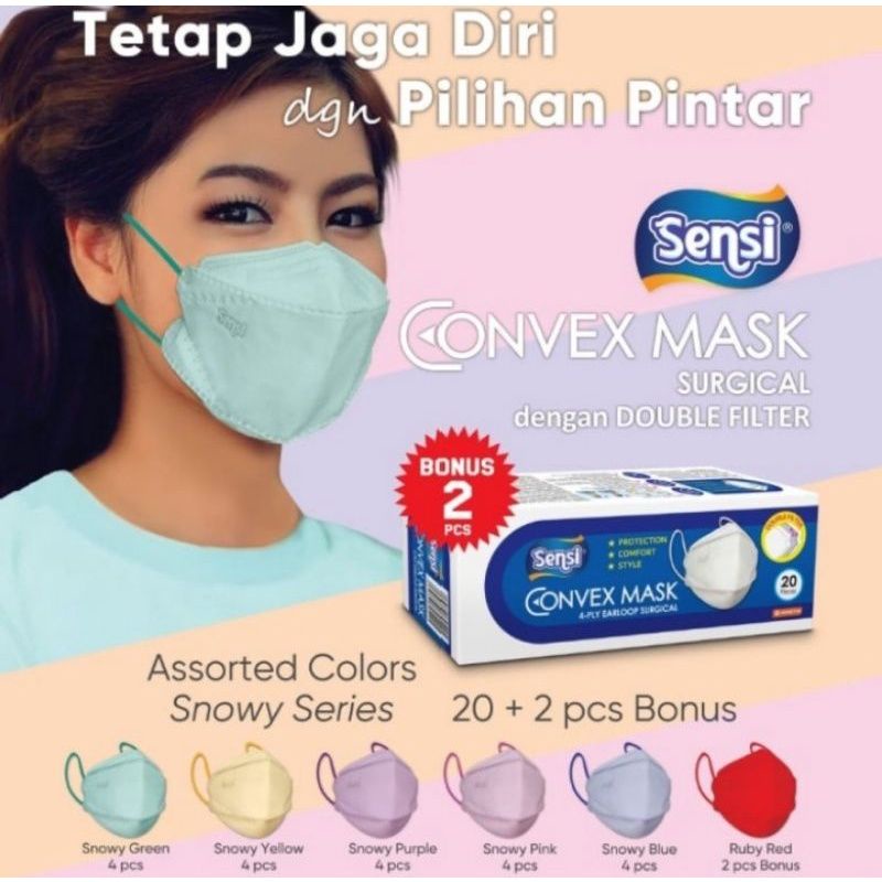 Masker Sensi Convex Mask 4-Ply Earloop kemasan box