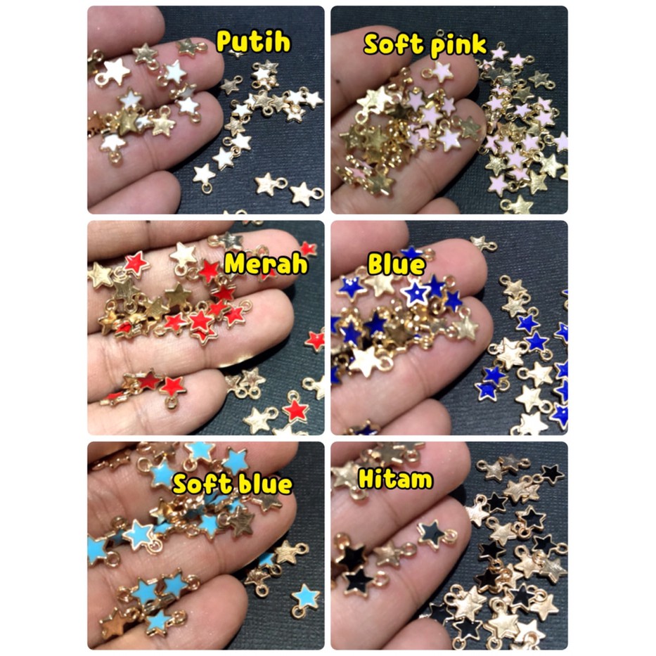 Star charm star enamel charm aksesoris bintang pernak pernik perhiasan