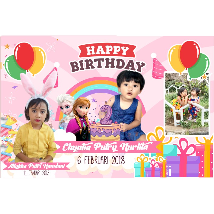 Banner & Backdrop Ultah Custom Frozen