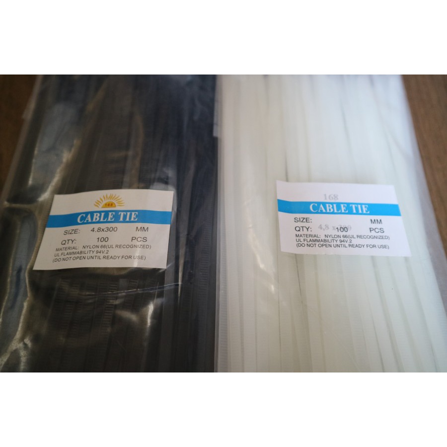 Cable Ties Pengikat Kabel Tis Murah Kabel Ties Putih Hitam 4,8mmx300mm