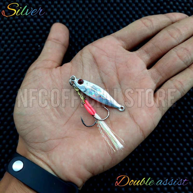 Micro jig / Metal jig 10 gr TETRA dengan Single dan Double ASSIST HOOK, Best KILLER