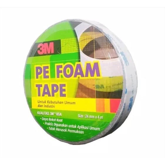 Double Tape Busa 3M Pe Foam Tape 24 mm x 4M Solasi Selotip Serbaguna Original