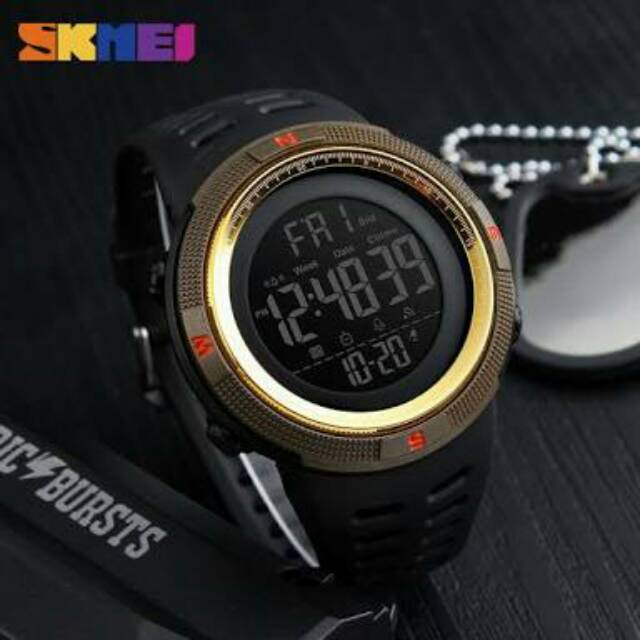 Jam tangan pria SKMEI 1251 black gold original WR