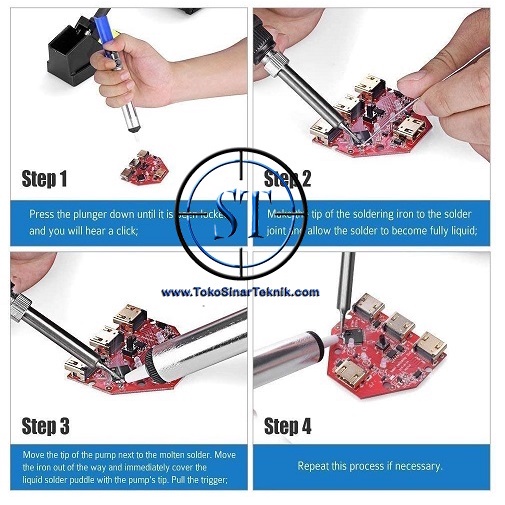 Sedotan Timah Kecil Pembersih Sedot Sucker Pembersih Soldering Alat Service Portable