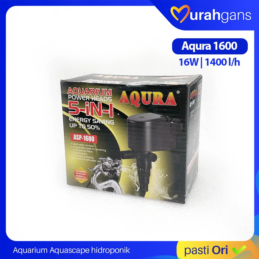 Pompa Aquarium AQURA ASP 1600 Hemat listrik dan Kuat