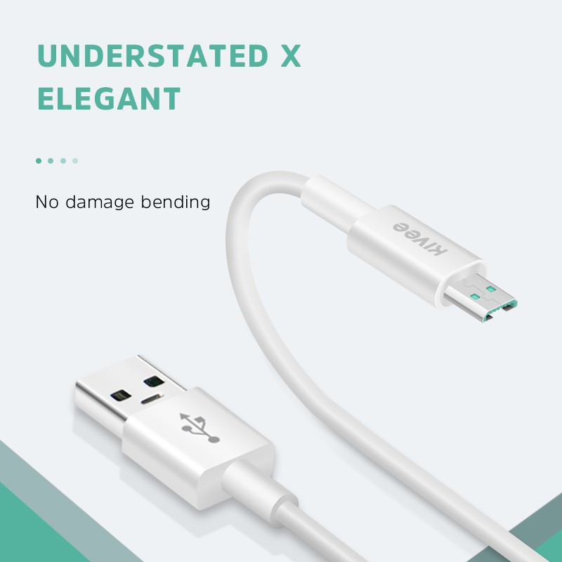 Kivee kabel data original + 4A fast charging  MICRO Android Samsung Oppo abu-abu 1m