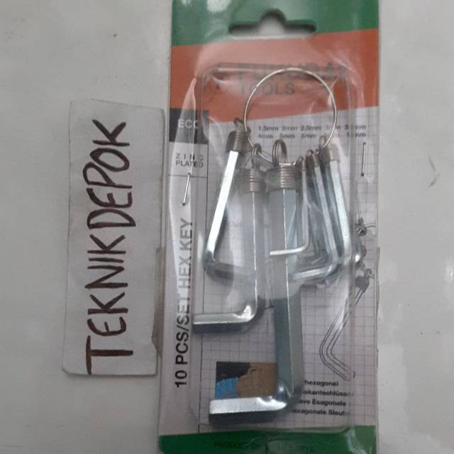 kunci L 10 pcs set putih hex key fukuda tools DSIKON7