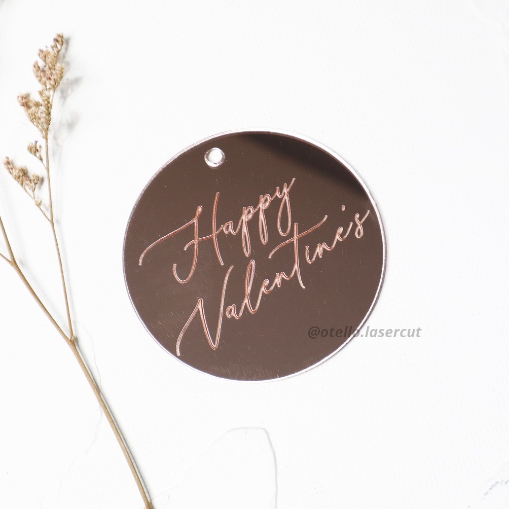 Round Hang Tag Happy Valentine Love Gift Hang Tag Kartu Kado Hampers Hiasan Hadiah Pacar Dekorasi