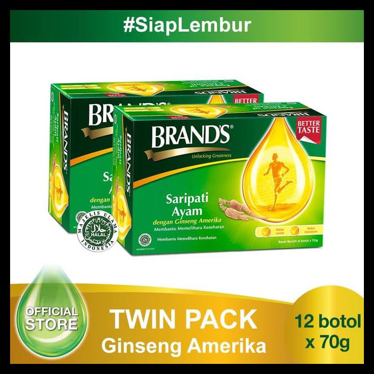 

Twin Pack Brand'S Saripati Ayam Dengan Ginseng Amerika 70 Gr 12 Botol