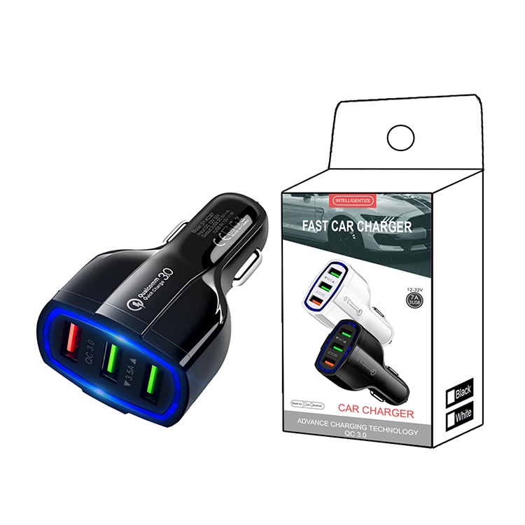 Pengisi Daya Mobil USB Charger HP Mobil Casan Car Lighter Motor  Fast Charge 3.1A 2.1A QC 3.0 3 Ports QC3.0