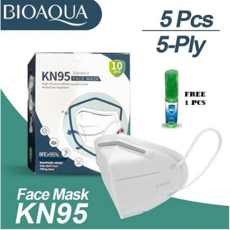 Bioaqua Official Masker KN95 Masker Kesehatan Masker Wajah 5-ply