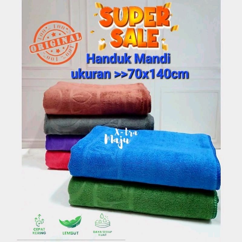 BIG SALE!!! Handuk Mandi Dewasa Lembut Microfiber Daun Muda 70X140cm