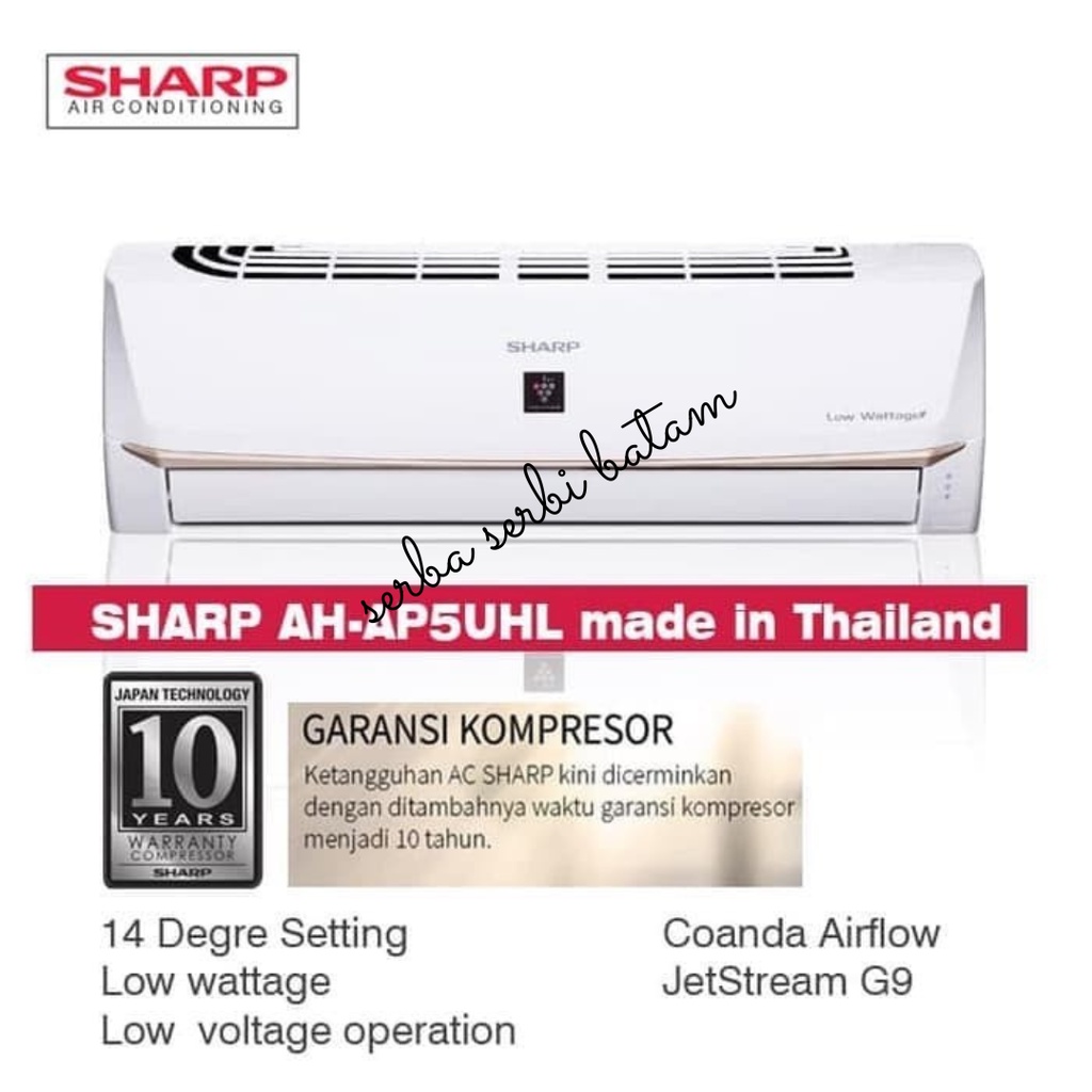 Sharp AC Plasmacluster 0,5 PK AH-AP5UHL Low Watt - Unit Only BATAM