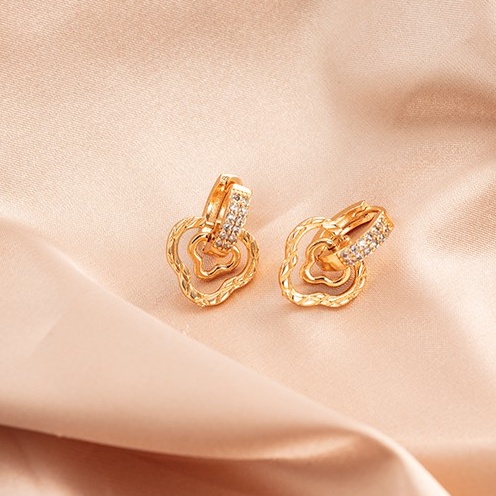 [AXIER PROMO]-Anting Drop Xuping Lapis Emas Zirkon Hias Untuk Remaja Perempuan Dan Wanita-4