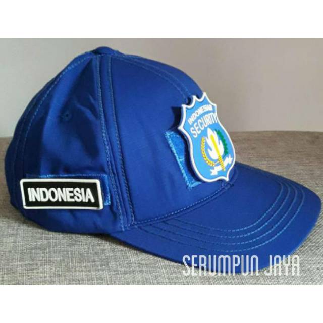 TOPI INDONESIAN SECURITY - TOPI INDONESIAN SECURITY 3 PATCH VELCRO BIRU