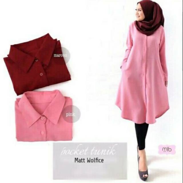 Tunik murah/baju atasan muslim murah/tunik wolfis /atasan busana muslim