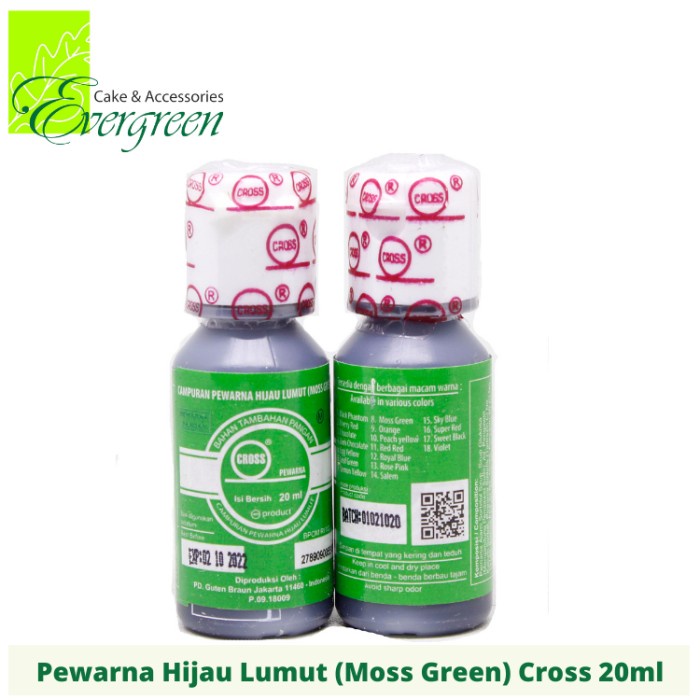 

Pewarna Makanan Cross Hijau Lumut (Moss Green) 20ml
