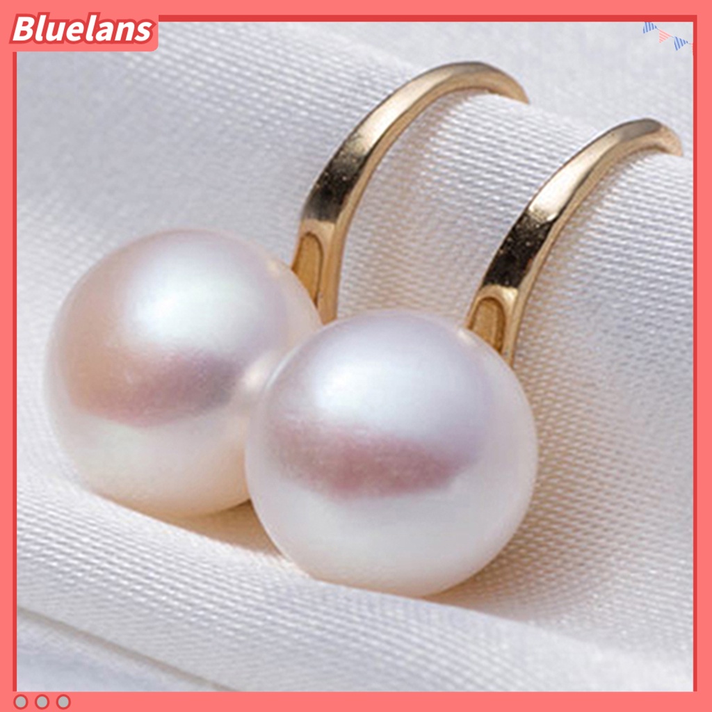 Bluelans Hook Earrings Elegant Easy Matching Compact Faux Pearl Women Jewelry Dating