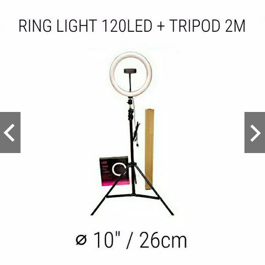 PAKET RING LIGHT LED 26CM LAMPU 26CM MAKE UP LAMPU + TRIPOD 2.1M + HOLDER HP