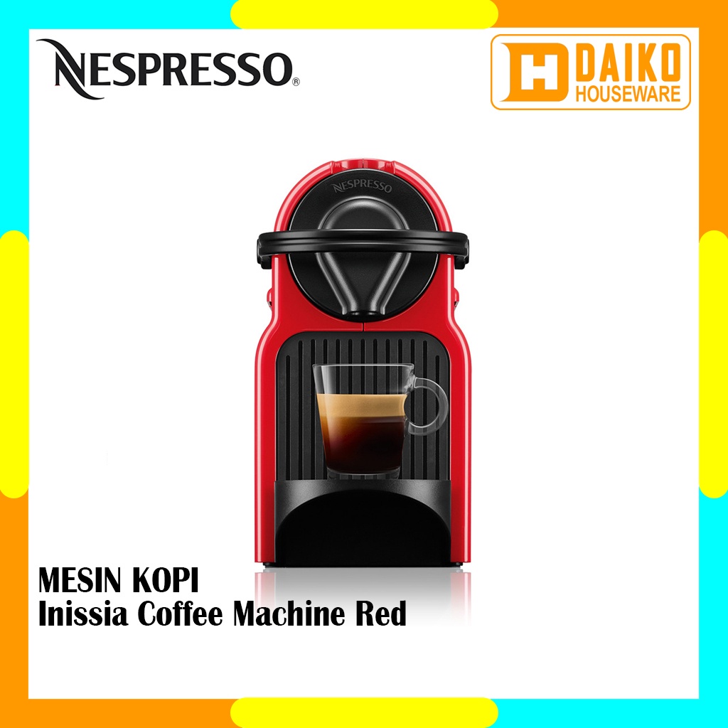 Mesin Kopi Nespresso Inissia Coffee Machine Red With Aeroccino3 Black Original Nespresso