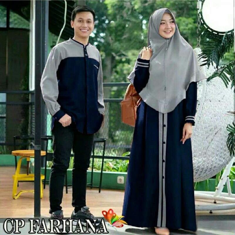 Baju Gamis Couple Pasangan Suami Istri Terbaru Termurah Lebaran 2021 Mewah