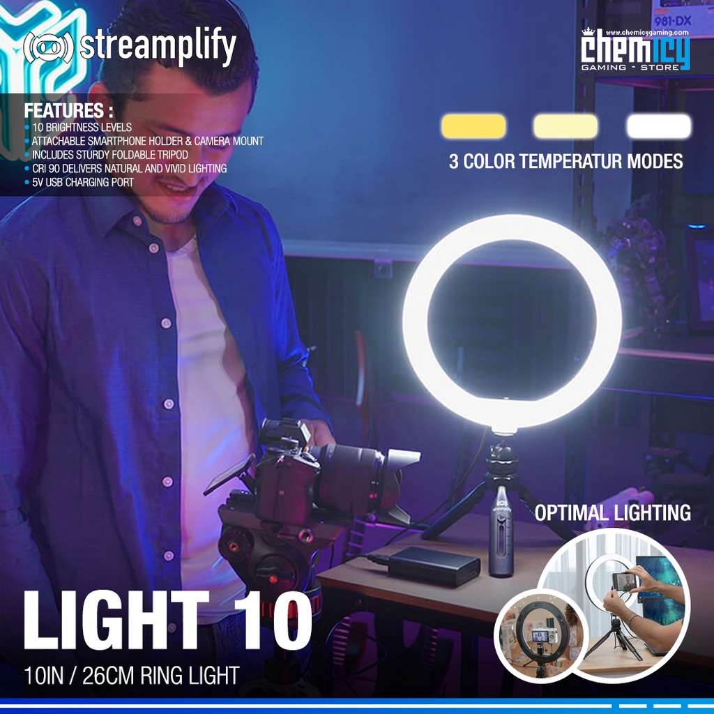 Streamplify Light 10 Ring Light USB Connection