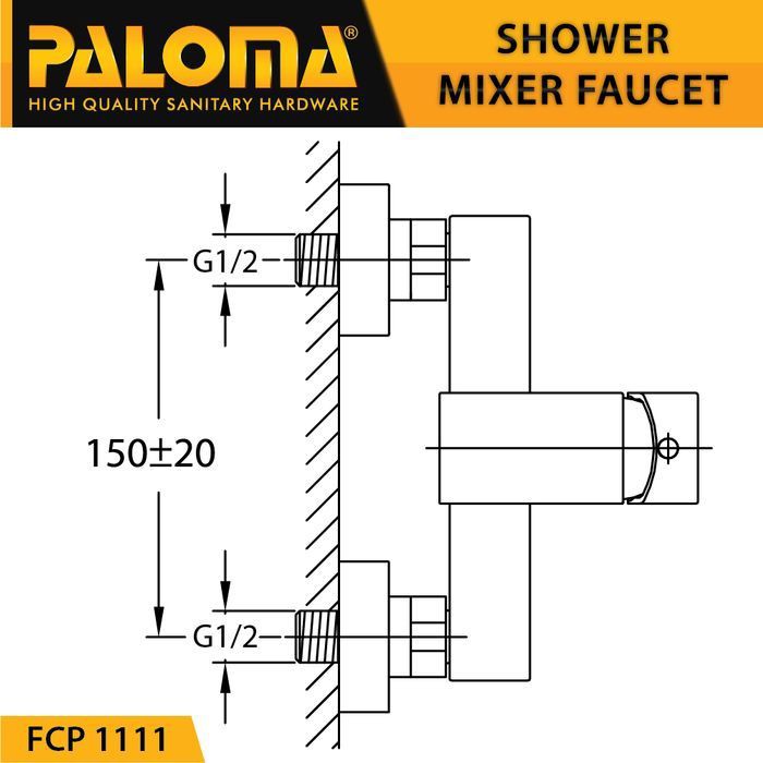 PALOMA FCP 1111 Keran Mixer Shower Mandi Panas Dingin Kran Air