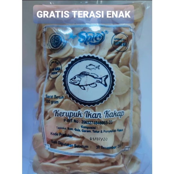 

KERUPUK IKAN KAKAP SUPER 500 gram GRATIS terasi khas Cirebon