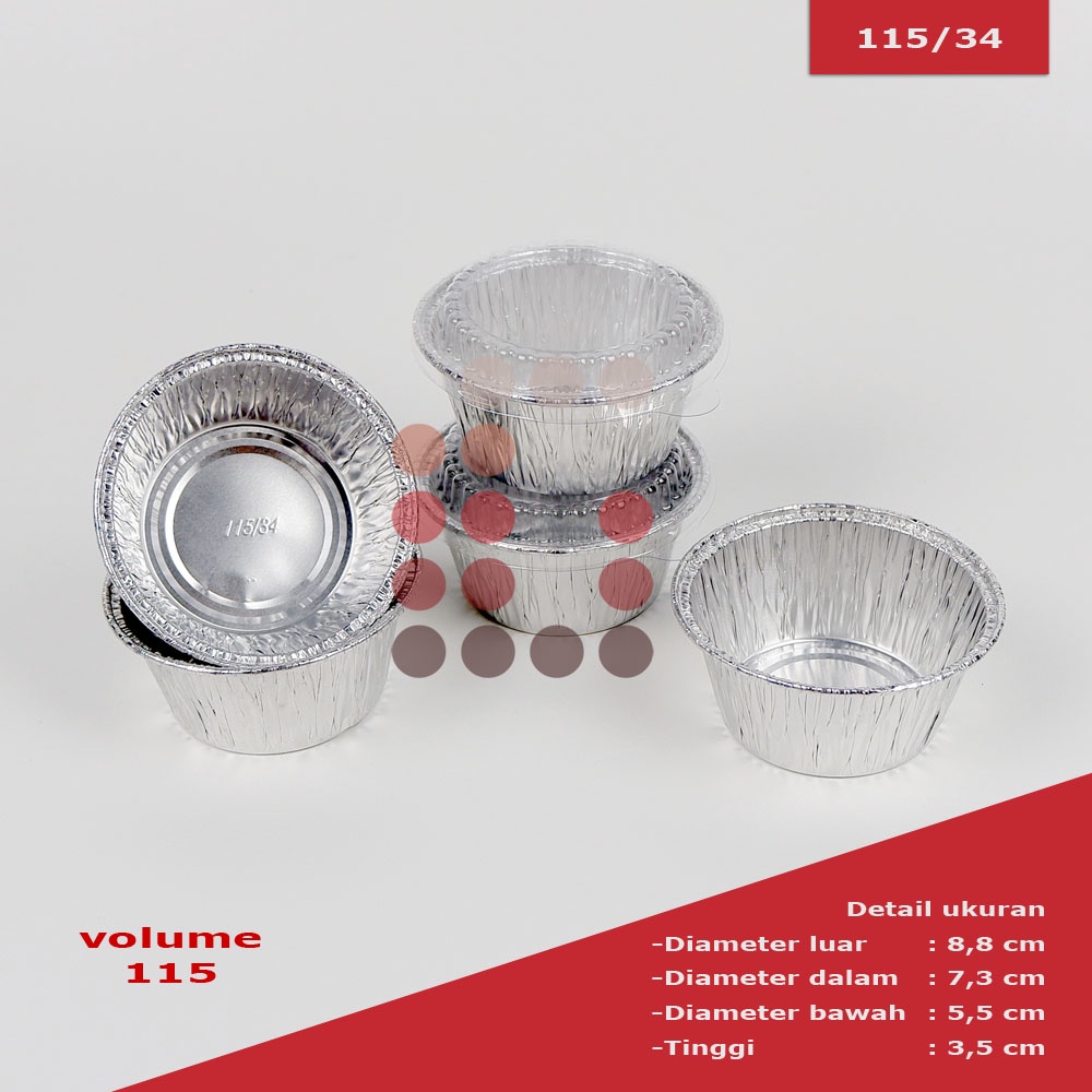 alumunium foil cup 115/34 + tutup / macaroni schotel