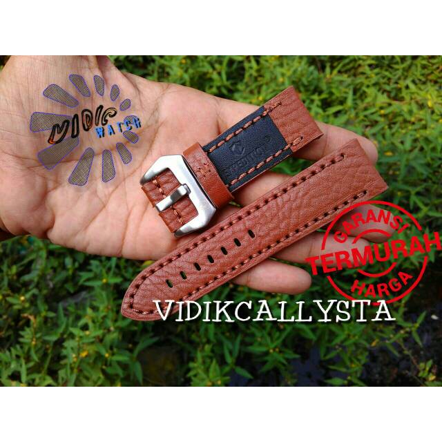 STRAP EXPEDITION / TALI KULIT EXPEDITION 24 LOGO PREMIUM HITAM COKLAT TUA