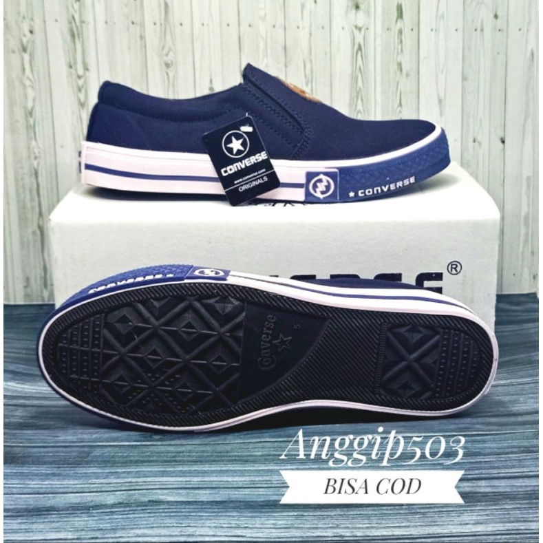 10.10 BIG SALE!!! Converse slip on Sepatu pria sneakers casual sport pria wanita size 35-44 Beli 2 ongkir bayar 1-2