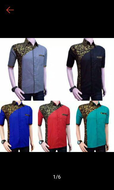 Bswart Batik Hrb026  Kenogo Hem Pendek Padi Pekalongan M L Xl Batik Pria