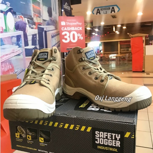 Sepatu Safety Pria Ujung Merk Safety Jogger DESERT Cream - Safety Shoes Jogger Original