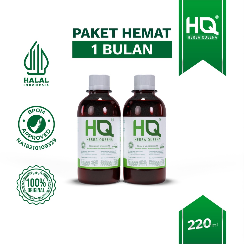 

HQ Herba Queena Probiotik Minuman Konsentrat Fermentasi Air Kelapa Ampuh (Paket Hemat 1 Bulan) 2 Botol