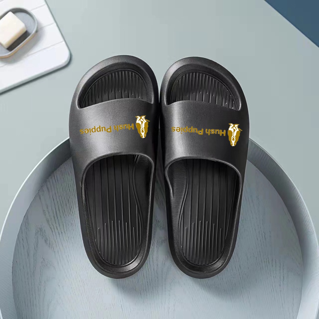 Hush Puppies Sandal pria rumah dalam ruangan non-slip kamar mandi mandi pasangan tebal bawah rumah musim panas lembut bawah sandal pria dan sandal