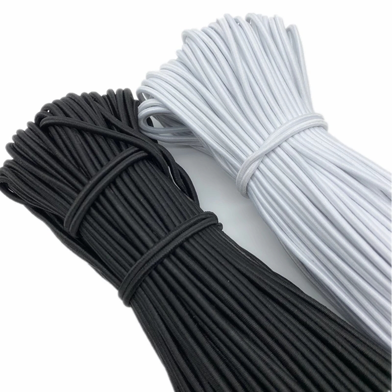 High Quality 2mm Black White Round Elastic Rope Bungee Cord For Diy Jewelry Making Elastic Band Shopee Indonesia